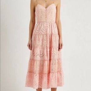Alice & Olivia Shari Pink Eyelet Dress